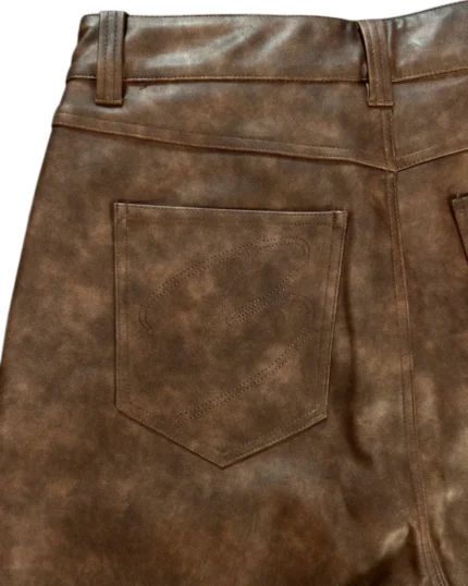 Bottega Desires LEATHER SHORTS (BROWN)