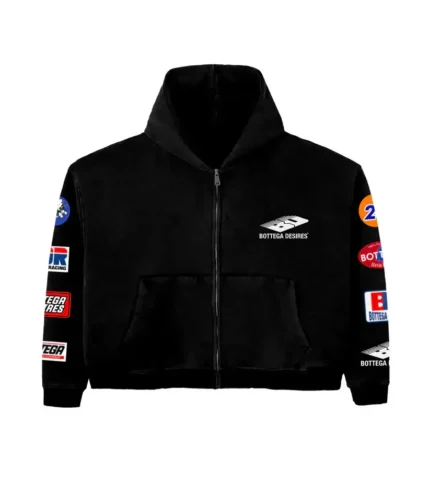 Bottega Desires Grey Patches Zip Tracksuit Black