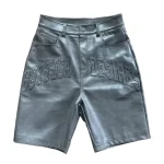 Botega Desires Leather Shorts Grey
